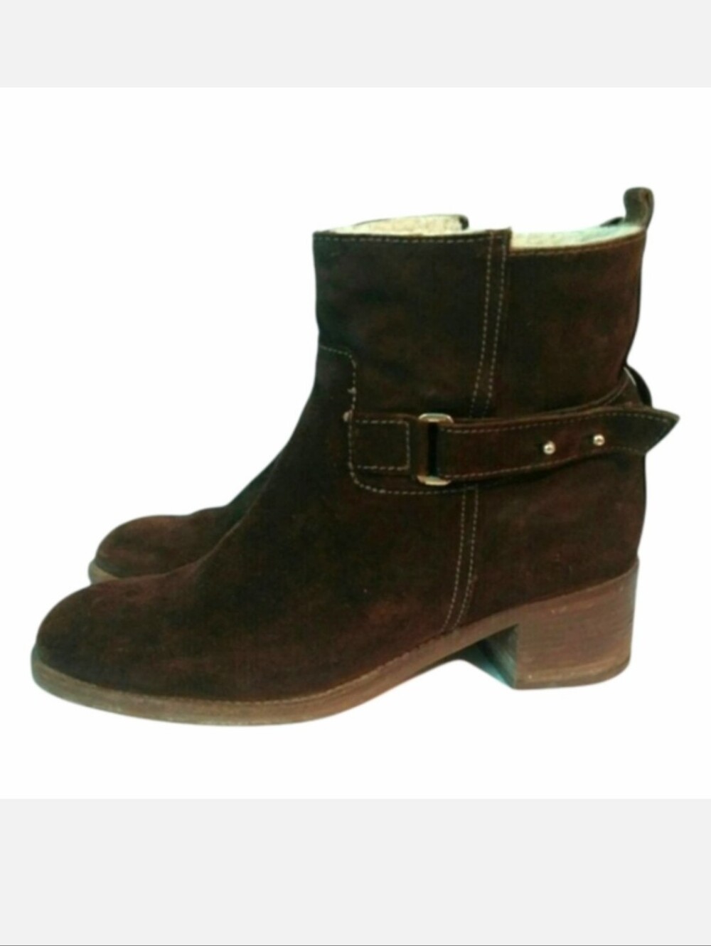 J. CREW Parker shearling lined suede boots Sz.9 Leather Ankle Shoes